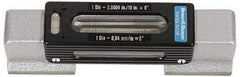 TESA Brown & Sharpe - 8" Long, 0.0004" Graduation Sensitivity per 10", 2 Vials, Master Precision Level - 0.2" Base Flatness, 1.6" Wide - USA Tool & Supply