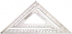 Johnson Level & Tool - 12" Blade Length x 12" Base Length, Powder Coated Finish, Aluminum Rafter Square - 1/4" Graduation - USA Tool & Supply