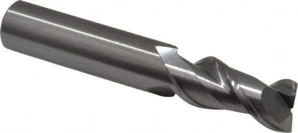 Kennametal - 1/2", 1" LOC, 1/2" Shank Diam, 3" OAL, 2 Flute, Solid Carbide Square End Mill - Single End, Uncoated, Spiral Flute, 45° Helix, Centercutting, Right Hand Cut, Right Hand Flute, Series AADF - USA Tool & Supply
