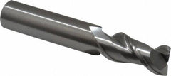Kennametal - 1/2", 1" LOC, 1/2" Shank Diam, 3" OAL, 2 Flute, Solid Carbide Square End Mill - Single End, Uncoated, Spiral Flute, 45° Helix, Centercutting, Right Hand Cut, Right Hand Flute, Series AADF - USA Tool & Supply