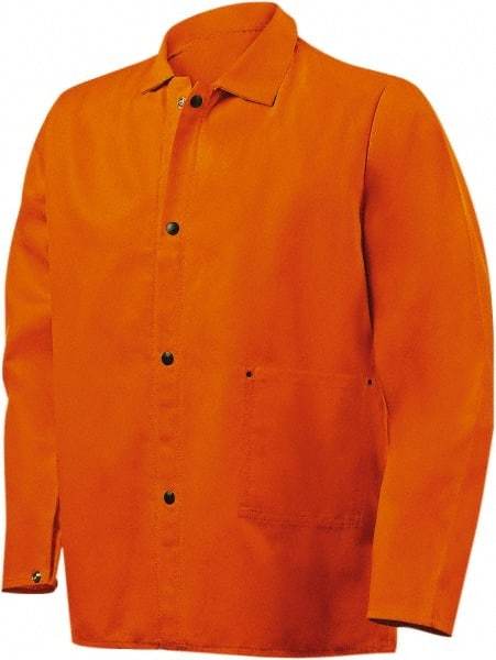 Steiner - Size M Welding & Flame Resistant/Retardant Jacket - Orange, Cotton, Snaps Closure, 40 to 42" Chest - USA Tool & Supply