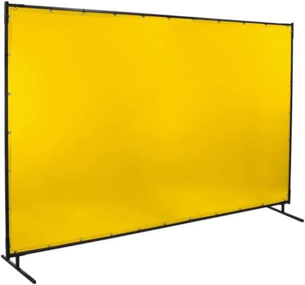 Steiner - 10 Ft. Wide x 6 Ft. High x 3/4 Inch Thick, 14 mil Thick Transparent Vinyl Portable Welding Screen Kit - Yellow - USA Tool & Supply
