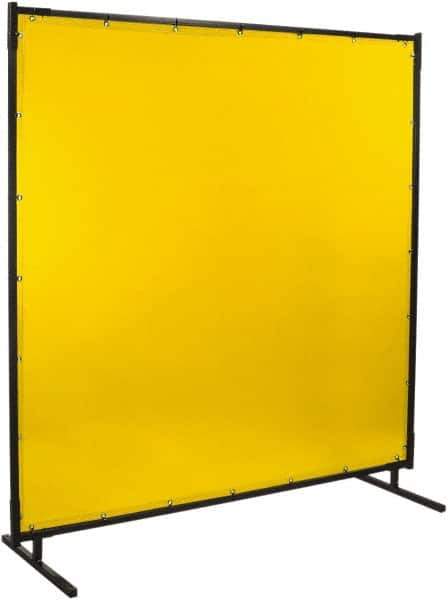 Steiner - 6 Ft. Wide x 6 Ft. High x 1 Inch Thick, 14 mil Thick Transparent Vinyl Portable Welding Screen Kit - Yellow - USA Tool & Supply