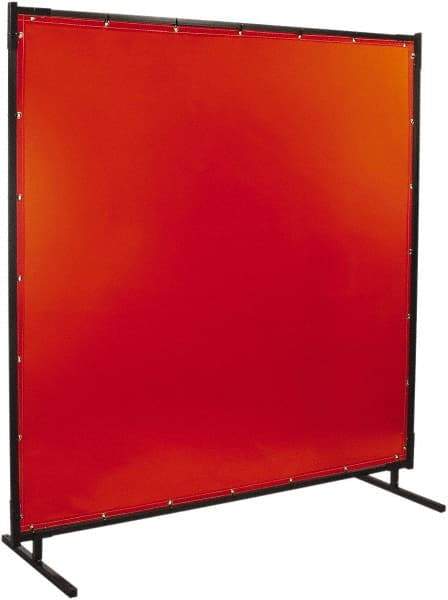 Steiner - 8 Ft. Wide x 6 Ft. High x 1 Inch Thick, 14 mil Thick Transparent Vinyl Portable Welding Screen Kit - Orange - USA Tool & Supply