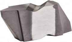 Kennametal - 4NV Grade KCU25, 0.1181" Cutting Width Carbide Grooving Insert - 5.11mm Max Depth of Cut, Left Hand, 0.32mm Corner Radius, AlTiN Finish - USA Tool & Supply