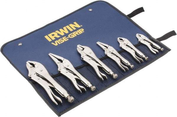 Irwin - 6 Piece Locking Plier Set - Comes in Tool Roll - USA Tool & Supply