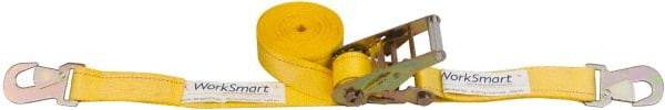 Value Collection - 27' Long x 2" Wide, 3,300 Lb Basket Capacity, 1,600 Lb Vertical Capacity, 1 Ply, Polyester Web Sling - Yellow - USA Tool & Supply