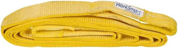 Value Collection - 20' Long x 3" Wide, 27,000 Lb Basket Capacity, 1 Ply, Polyester Web Sling - Yellow - USA Tool & Supply