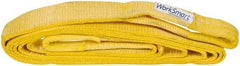 Value Collection - 20' Long x 3" Wide, 27,000 Lb Basket Capacity, 1 Ply, Polyester Web Sling - Yellow - USA Tool & Supply