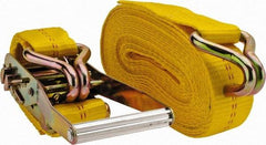 Value Collection - 27' Long x 2" Wide, 10,000 Lb Basket Capacity, 1 Ply, Polyester Web Sling - Yellow - USA Tool & Supply