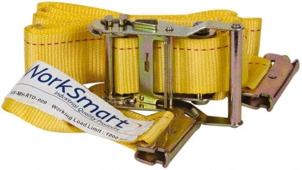 Value Collection - 12' Long x 2" Wide, 1 Ply, Polyester Web Sling - Yellow - USA Tool & Supply
