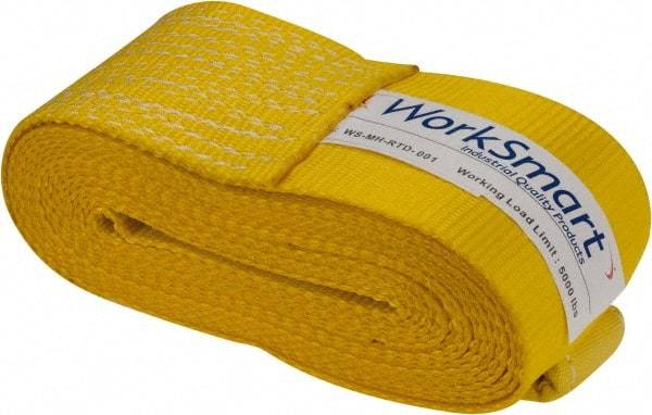 Value Collection - 27' Long x 4" Wide, 1 Ply, Polyester Web Sling - Yellow - USA Tool & Supply