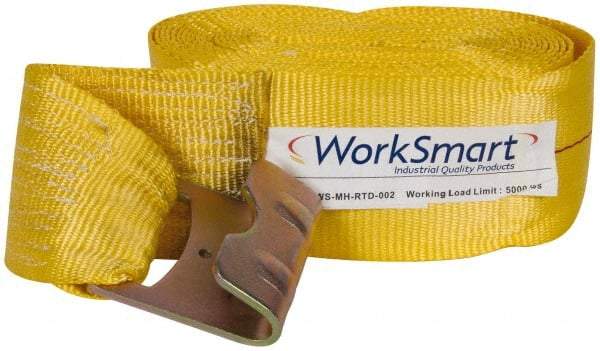 Value Collection - 27' Long x 4" Wide, 1 Ply, Polyester Web Tie Down Strap - Yellow - USA Tool & Supply