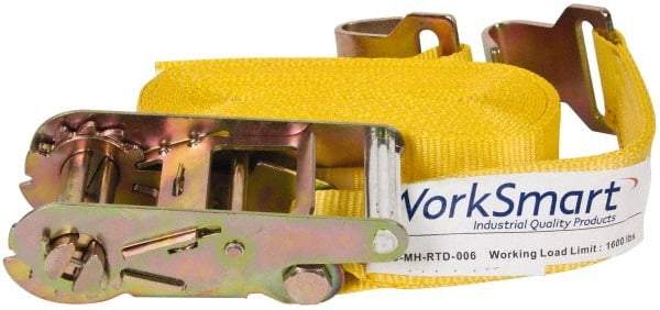 Value Collection - 27' Long x 2" Wide, 3,300 Lb Basket Capacity, 1,600 Lb Vertical Capacity, 1 Ply, Polyester Web Sling - Yellow - USA Tool & Supply