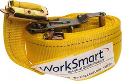 Value Collection - 16' Long x 2" Wide, 1 Ply, Polyester Web Sling - Yellow - USA Tool & Supply