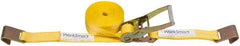 Value Collection - 27' Long x 2" Wide, 3,300 Lb Basket Capacity, 3,300 Lb Vertical Capacity, 1 Ply, Polyester Web Sling - Yellow - USA Tool & Supply
