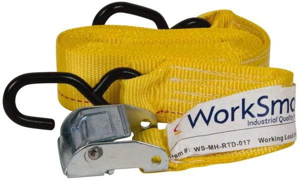 Value Collection - 15' Long x 2" Wide, 1,200 Lb Basket Capacity, 1 Ply, Polyester Web Sling - Yellow - USA Tool & Supply