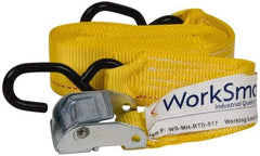 Value Collection - 15' Long x 2" Wide, 1,200 Lb Basket Capacity, 1 Ply, Polyester Web Sling - Yellow - USA Tool & Supply