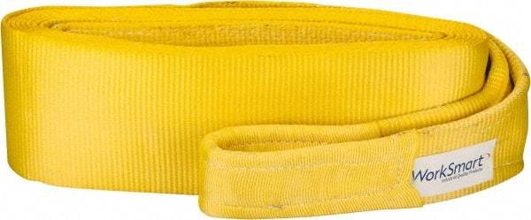 Value Collection - 30' Long x 6" Wide, 55,000 Lb Basket Capacity, 1 Ply, Polyester Web Sling - Yellow - USA Tool & Supply