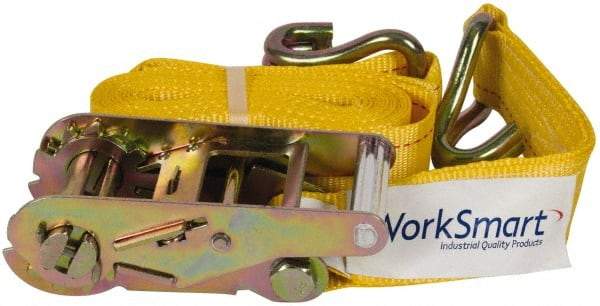 Value Collection - 25' Long x 2" Wide, 5,000 Lb Basket Capacity, 1 Ply, Polyester Web Sling - Yellow - USA Tool & Supply