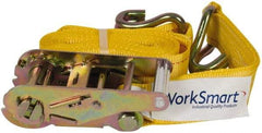 Value Collection - 25' Long x 2" Wide, 5,000 Lb Basket Capacity, 1 Ply, Polyester Web Sling - Yellow - USA Tool & Supply