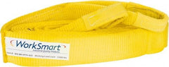 Value Collection - 30' Long x 3" Wide, 27,000 Lb Basket Capacity, 1 Ply, Polyester Web Sling - Yellow - USA Tool & Supply