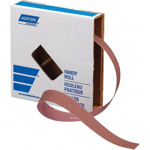 Norton - 1" x 50 Yd 40 Grit Aluminum Oxide Cloth Roll - Coarse Grade, X Weighted Backing - USA Tool & Supply