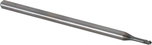 OSG - 1/16", 4 Flute, Single End, Solid Carbide, 0.01" Corner Radius End Mill - 2-1/4" OAL, 45° Helix, Right Hand Flute, 1/16" LOC, Right Hand Cut, 1/4" Extended Reach - USA Tool & Supply