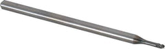 OSG - 1/16", 4 Flute, Single End, Solid Carbide, 0.01" Corner Radius End Mill - 2-1/4" OAL, 45° Helix, Right Hand Flute, 1/16" LOC, Right Hand Cut, 1/4" Extended Reach - USA Tool & Supply