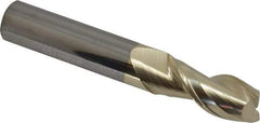Accupro - 7/16", 1" LOC, 7/16" Shank Diam, 2-3/4" OAL, 2 Flute, Solid Carbide Square End Mill - Single End, ZrN Finish, Spiral Flute, Variable° Helix, Centercutting, Right Hand Cut, Right Hand Flute - USA Tool & Supply