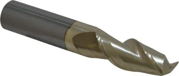 Accupro - 1/2", 1-1/4" LOC, 1/2" Shank Diam, 3" OAL, 2 Flute, Solid Carbide Square End Mill - Single End, ZrN Finish, Spiral Flute, Variable° Helix, Centercutting, Right Hand Cut, Right Hand Flute - USA Tool & Supply