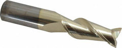 Accupro - 5/8", 1-5/8" LOC, 5/8" Shank Diam, 3-1/2" OAL, 2 Flute, Solid Carbide Square End Mill - Single End, ZrN Finish, Spiral Flute, Variable° Helix, Centercutting, Right Hand Cut, Right Hand Flute - USA Tool & Supply