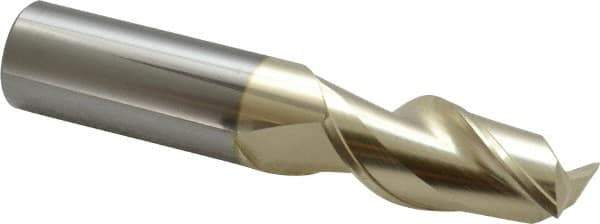 Accupro - 3/4", 1-5/8" LOC, 3/4" Shank Diam, 4" OAL, 2 Flute, Solid Carbide Square End Mill - Single End, ZrN Finish, Spiral Flute, Variable° Helix, Centercutting, Right Hand Cut, Right Hand Flute - USA Tool & Supply