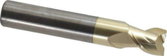 Accupro - 1/2", 5/8" LOC, 1/2" Shank Diam, 3" OAL, 2 Flute, Solid Carbide Square End Mill - Single End, ZrN Finish, Spiral Flute, Variable° Helix, Centercutting, Right Hand Cut, Right Hand Flute - USA Tool & Supply