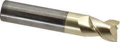Accupro - 3/4", 1" LOC, 3/4" Shank Diam, 4" OAL, 2 Flute, Solid Carbide Square End Mill - Single End, ZrN Finish, Spiral Flute, Variable° Helix, Centercutting, Right Hand Cut, Right Hand Flute - USA Tool & Supply