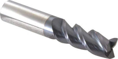 Accupro - 5/8", 1-5/8" LOC, 5/8" Shank Diam, 3-1/2" OAL, 3 Flute, Solid Carbide Square End Mill - Single End, AlTiN Finish, Spiral Flute, Variable° Helix, Centercutting, Right Hand Cut, Right Hand Flute - USA Tool & Supply