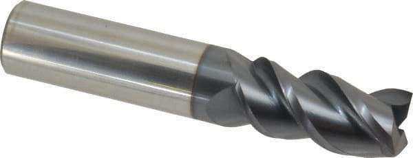 Accupro - 3/4", 1-5/8" LOC, 3/4" Shank Diam, 4" OAL, 3 Flute, Solid Carbide Square End Mill - Single End, AlTiN Finish, Spiral Flute, Variable° Helix, Centercutting, Right Hand Cut, Right Hand Flute - USA Tool & Supply
