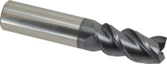 Accupro - 3/4", 1-5/8" LOC, 3/4" Shank Diam, 4" OAL, 3 Flute, Solid Carbide Square End Mill - Single End, AlTiN Finish, Spiral Flute, Variable° Helix, Centercutting, Right Hand Cut, Right Hand Flute - USA Tool & Supply