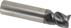 Accupro - 5/8", 3/4" LOC, 5/8" Shank Diam, 3" OAL, 3 Flute, Solid Carbide Square End Mill - Single End, AlTiN Finish, Spiral Flute, Variable° Helix, Centercutting, Right Hand Cut, Right Hand Flute - USA Tool & Supply