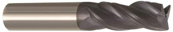 Accupro - 1", 3 Flute, Single End, Solid Carbide, 0.0300 - 0.0350" Corner Radius End Mill - 3" OAL, Right Hand Flute, 1-1/4" LOC, Right Hand Cut - USA Tool & Supply