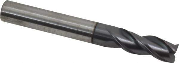 Accupro - 5/16", 3 Flute, Single End, Solid Carbide, 0.0150 - 0.0200" Corner Radius End Mill - 2-1/2" OAL, Right Hand Flute, 13/16" LOC, Right Hand Cut - USA Tool & Supply