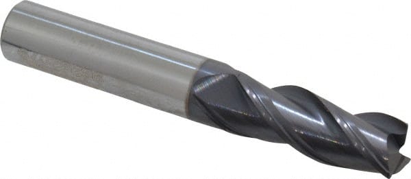 Accupro - 3/8" Diam 3 Flute Solid Carbide 0.015 to 0.020" Corner Radius End Mill - USA Tool & Supply