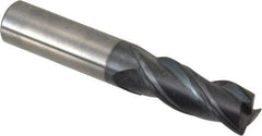 Accupro - 1/2", 3 Flute, Single End, Solid Carbide, 0.0300 - 0.0350" Corner Radius End Mill - 3" OAL, Right Hand Flute, 1-1/4" LOC, Right Hand Cut - USA Tool & Supply