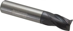 Accupro - 3/8" Diam 3 Flute Solid Carbide 0.015 to 0.020" Corner Radius End Mill - USA Tool & Supply