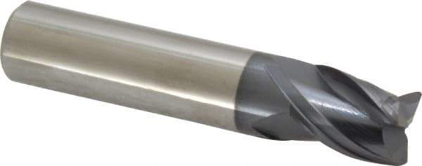 Accupro - 1/2", 3 Flute, Single End, Solid Carbide, 0.0300 - 0.0350" Corner Radius End Mill - 2-1/2" OAL, Right Hand Flute, 5/8" LOC, Right Hand Cut - USA Tool & Supply