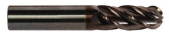 Accupro - 1/2" Diam, 5/8" LOC, 4 Flute Solid Carbide Ball End Mill - nACRo Finish, Single End, 2-1/2" OAL, 1/2" Shank Diam, Spiral Flute - USA Tool & Supply