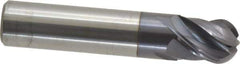 Accupro - 1/2" Diam, 5/8" LOC, 4 Flute Solid Carbide Ball End Mill - AlTiN Finish, Single End, 2-1/2" OAL, 1/2" Shank Diam, Spiral Flute - USA Tool & Supply