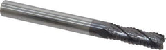 Accupro - 1/4" Diam, Fine Pitch, 3/4" LOC, 4 Flute Solid Carbide Roughing Square End Mill - AlTiN Finish, 2-1/2" OAL, 1/4" Shank Diam, Single End, 30° Helix - USA Tool & Supply