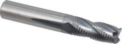 Accupro - 7/16" Diam, Fine Pitch, 1" LOC, 4 Flute Solid Carbide Roughing Square End Mill - AlTiN Finish, 2-3/4" OAL, 7/16" Shank Diam, Single End, 30° Helix - USA Tool & Supply