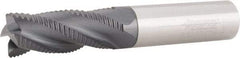 Accupro - 1/2" Diam, Fine Pitch, 1-1/4" LOC, 4 Flute Solid Carbide Roughing Square End Mill - AlTiN Finish, 3" OAL, 1/2" Shank Diam, Single End, 30° Helix - USA Tool & Supply